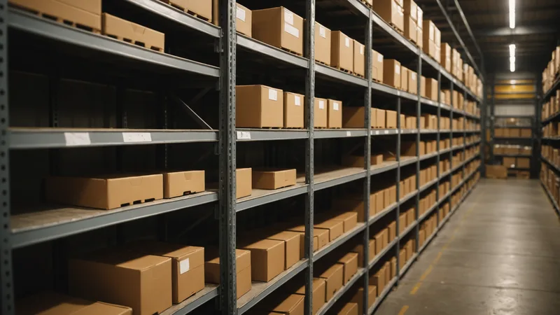 Empty warehouse shelf end indicating a stockout in progress